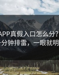 爱游戏APP真假入口怎么分？我做了一分钟排雷，一眼就明白