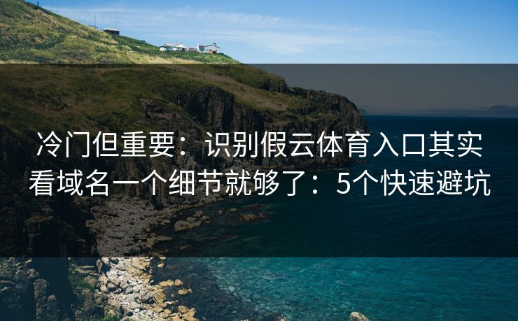 冷门但重要：识别假云体育入口其实看域名一个细节就够了：5个快速避坑