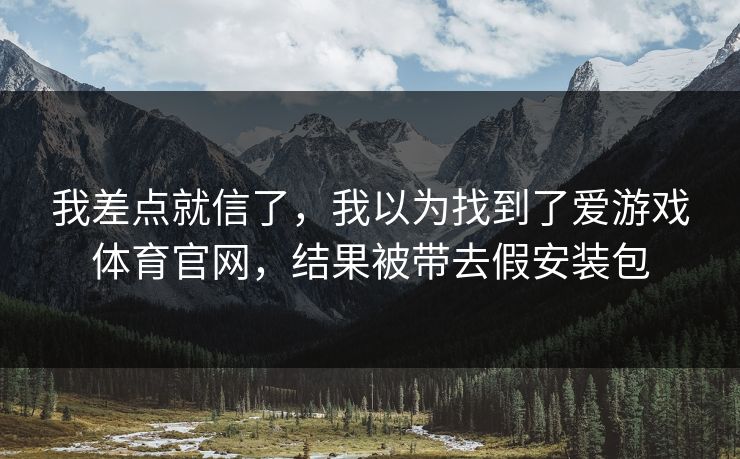 我差点就信了，我以为找到了爱游戏体育官网，结果被带去假安装包