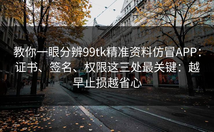 教你一眼分辨99tk精准资料仿冒APP：证书、签名、权限这三处最关键：越早止损越省心